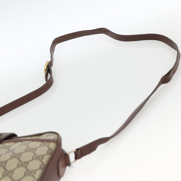 GUCCI GG Supreme Web Sherry Line Bag PVC Beige Gold 89 02 055 Auth bs33607