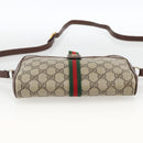 GUCCI GG Supreme Web Sherry Line Bag PVC Beige Gold 89 02 055 Auth bs33607-9