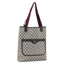 GUCCI GG Supreme Sherry Line Tote Bag PVC Navy Gold 120 02 003 Auth bs33609-1