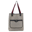 GUCCI GG Supreme Sherry Line Tote Bag PVC Navy Gold 120 02 003 Auth bs33609-13