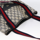 GUCCI GG Supreme Sherry Line Tote Bag PVC Navy Gold 120 02 003 Auth bs33609-6