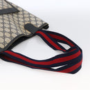 GUCCI GG Supreme Sherry Line Tote Bag PVC Navy Gold 120 02 003 Auth bs33609-7