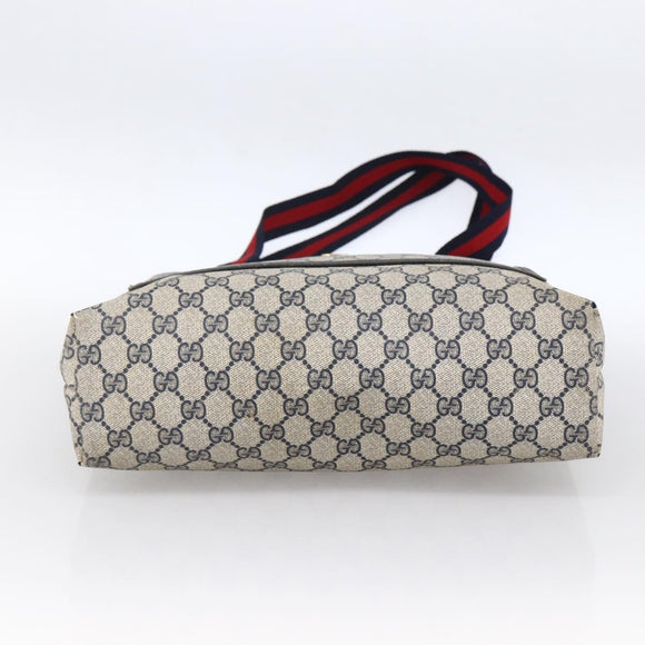 GUCCI GG Supreme Sherry Line Tote Bag PVC Navy Gold 120 02 003 Auth bs33609