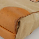 PRADA Hand Bag Canvas Beige Silver Auth bs33611-9