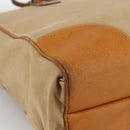 PRADA Hand Bag Canvas Beige Silver Auth bs33611-14