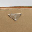 PRADA Hand Bag Canvas Beige Silver Auth bs33611-17