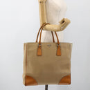 PRADA Hand Bag Canvas Beige Silver Auth bs33611-23