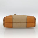 PRADA Hand Bag Canvas Beige Silver Auth bs33611-5