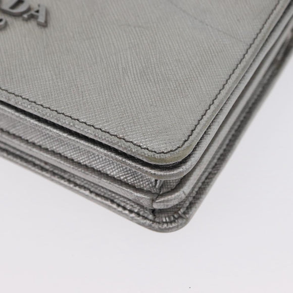 PRADA Schoudertas met kettingband Saffiano leer Zilver Auth bs33612