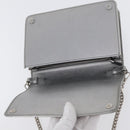 PRADA Schoudertas met kettingband Saffiano leer Zilver Auth bs33612-9