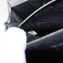 PRADA Schoudertas met kettingband Saffiano leer Zilver Auth bs33612-12