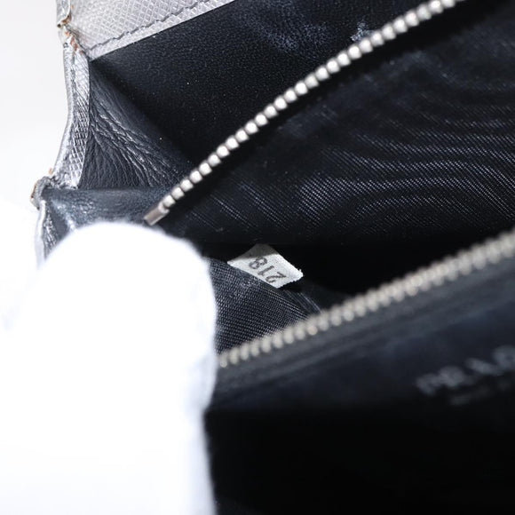 PRADA Schoudertas met kettingband Saffiano leer Zilver Auth bs33612