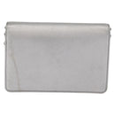 PRADA Schoudertas met kettingband Saffiano leer Zilver Auth bs33612-2