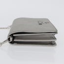 PRADA Schoudertas met kettingband Saffiano leer Zilver Auth bs33612-4