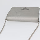 PRADA Schoudertas met kettingband Saffiano leer Zilver Auth bs33612-6
