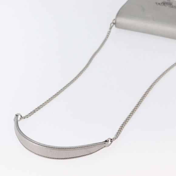 PRADA Schoudertas met kettingband Saffiano leer Zilver Auth bs33612