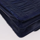 PRADA Umhängetasche Leder Blau Silber Auth bs33613-18