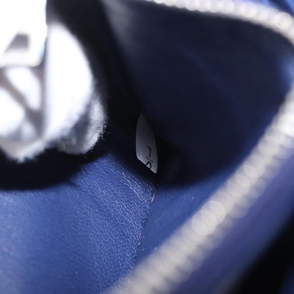 PRADA Umhängetasche Leder Blau Silber Auth bs33613