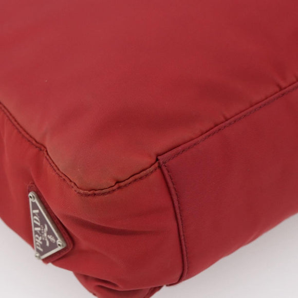 PRADA Hand Bag Nylon Red Silver Auth bs33614