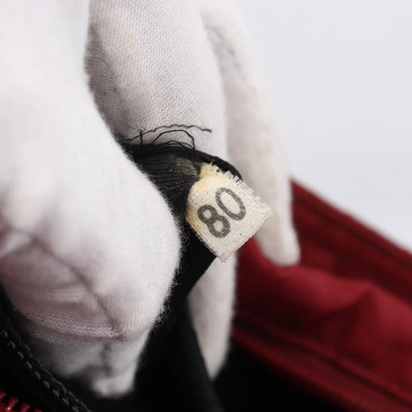 PRADA Hand Bag Nylon Red Silver Auth bs33614