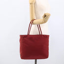 PRADA Hand Bag Nylon Red Silver Auth bs33614-24