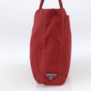 PRADA Hand Bag Nylon Red Silver Auth bs33614-4