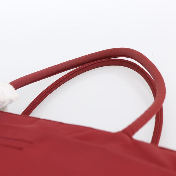 PRADA Hand Bag Nylon Red Silver Auth bs33614