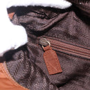 PRADA Chain Shoulder Bag Nylon Brown Gold Auth bs33615-21