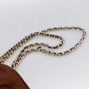 PRADA Chain Shoulder Bag Nylon Brown Gold Auth bs33615-8