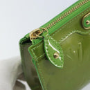 LOUIS VUITTON Monogram Vernis Trousse cosmetics Pouch Green M93649 Auth bs33617-14