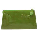 LOUIS VUITTON Monogram Vernis Trousse cosmetics Pouch Green M93649 Auth bs33617-3