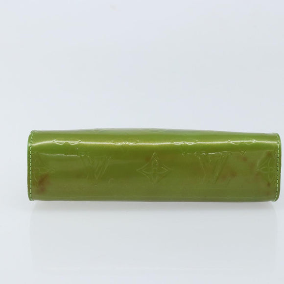 LOUIS VUITTON Monogram Vernis Trousse cosmetics Pouch Green M93649 Auth bs33617