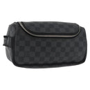 LOUIS VUITTON Damier Graphite Toilet Pouch Clutch Bag N47625 LV Auth bs33619-1