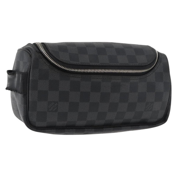 LOUIS VUITTON Damier Graphite Toilet Pouch Clutch Bag N47625 LV Auth bs33619