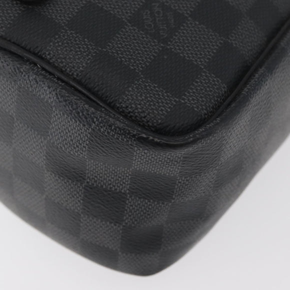 LOUIS VUITTON Damier Graphite Toilet Pouch Clutch Bag N47625 LV Auth bs33619
