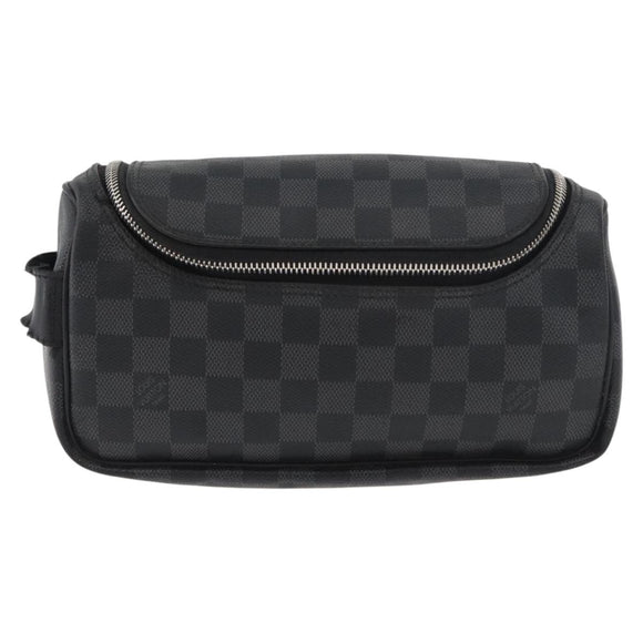 LOUIS VUITTON Damier Graphite Toilettenbeutel Clutch Bag N47625 LV Auth bs33619
