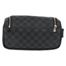 LOUIS VUITTON Damier Graphite Toilet Pouch Clutch Bag N47625 LV Auth bs33619-3