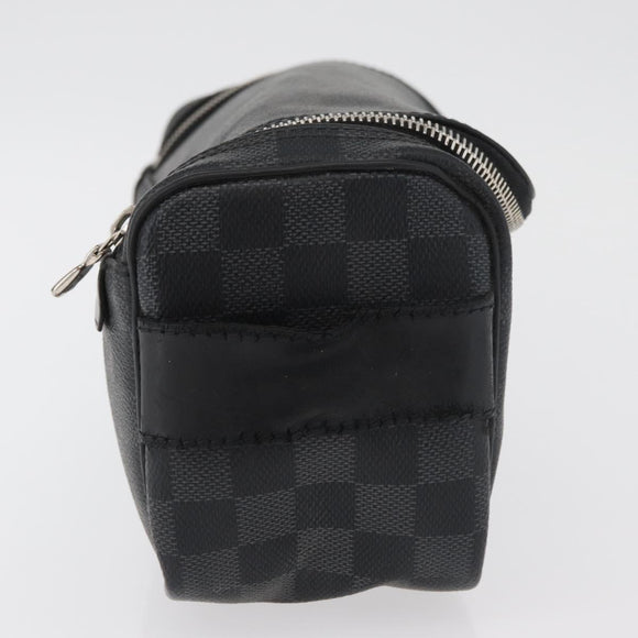 LOUIS VUITTON Damier Graphite Toilet Pouch Clutch Bag N47625 LV Auth bs33619