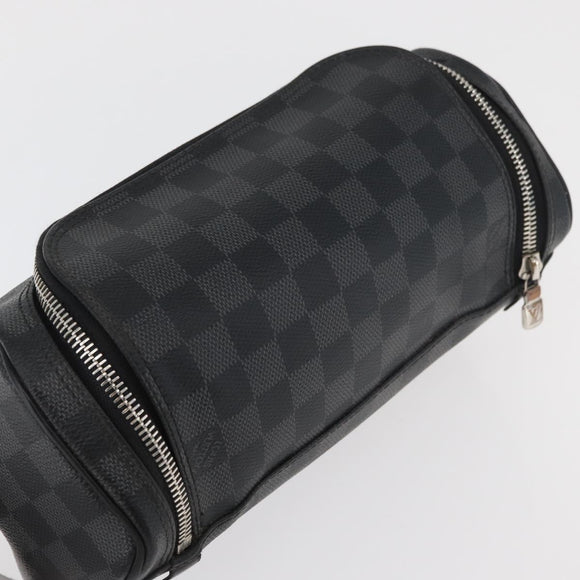 LOUIS VUITTON Damier Graphite Toilet Pouch Clutch Bag N47625 LV Auth bs33619