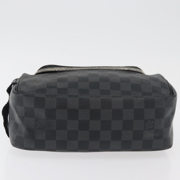 LOUIS VUITTON Damier Graphite Toilet Pouch Clutch Bag N47625 LV Auth bs33619