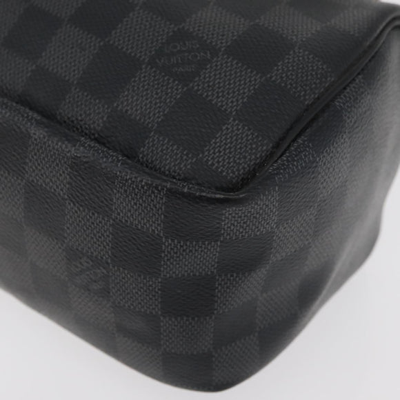LOUIS VUITTON Damier Graphite Toilet Pouch Clutch Bag N47625 LV Auth bs33619