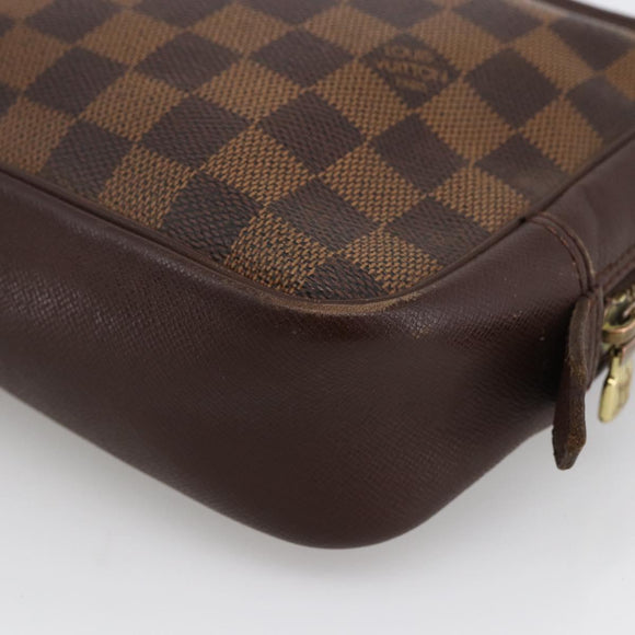 LOUIS VUITTON Damier Ebene Trousse Toilette Clutch Bag N47623 LV Auth bs33621