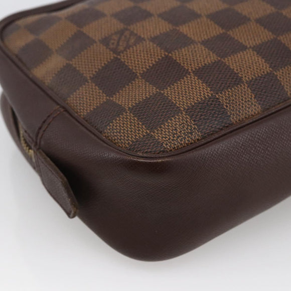 LOUIS VUITTON Damier Ebene Trousse Toilette Clutch Bag N47623 LV Auth bs33621