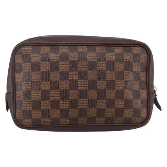 LOUIS VUITTON Damier Ebene Trousse Toilette Clutch Bag N47623 LV Auth bs33621
