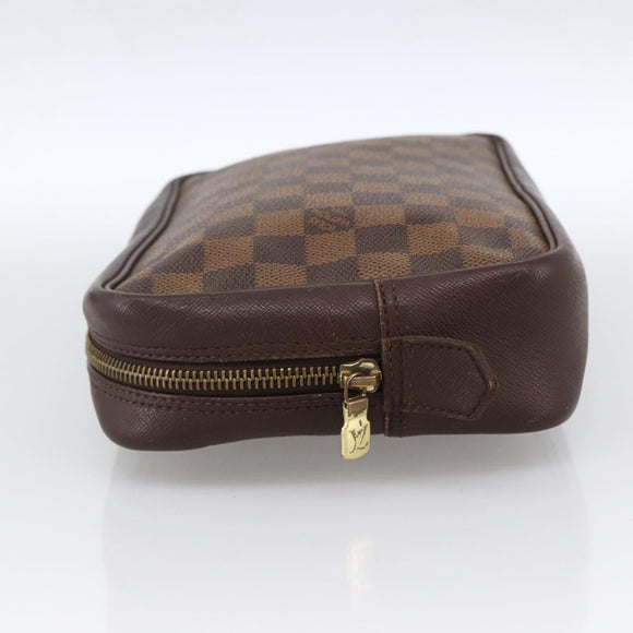 LOUIS VUITTON Damier Ebene Trousse Toilette Clutch Bag N47623 LV Auth bs33621