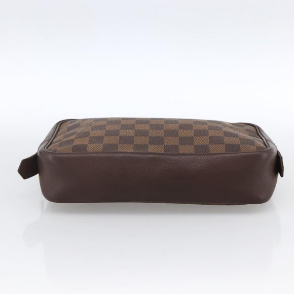 LOUIS VUITTON Damier Ebene Trousse Toilette Clutch Bag N47623 LV Auth bs33621