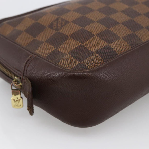LOUIS VUITTON Damier Ebene Trousse Toilette Clutch Bag N47623 LV Auth bs33621