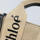 Chloe Woody Mini Hand Bag Canvas Beige Auth bs33627-10