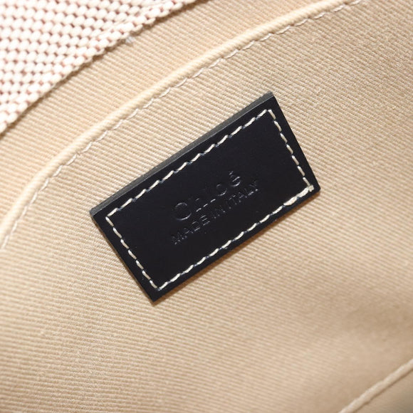 Chloe Woody Mini Hand Bag Canvas Beige Auth bs33627