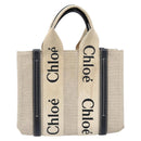 Chloe Woody Mini Hand Bag Canvas Beige Auth bs33627-13